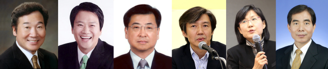 문재인 대통령, 국무총리 등 취임 후 첫 인선 (서울=연합뉴스) 문재인 대통령은 10일 취임 후 처음으로 국무총리와 청와대 비서실장, 국정원장을 비롯한 6명의 인선을 발표했다. (왼쪽부터) 이낙연 국무총리 후보자, 임종석 대통령 비서실장, 서훈 국정원장 후보자, 조국 청와대 민정수석 내정자, 조현옥 인사수석 내정자, 주영훈 경호실장. 2017.5.10 [연합뉴스 자료사진] photo@yna.co.kr (끝)
문재인 대통령, 국무총리 등 취임 후 첫 인선 (서울=연합뉴스) 문재인 대통령은 10일 취임 후 처음으로 국무총리와 청와대 비서실장, 국정원장을 비롯한 6명의 인선을 발표했다. (왼쪽부터) 이낙연 국무총리 후보자, 임종석 대통령 비서실장, 서훈 국정원장 후보자, 조국 청와대 민정수석 내정자, 조현옥 인사수석 내정자, 주영훈 경호실장. 2017.5.10 [연합뉴스 자료사진] photo@yna.co.kr (끝)