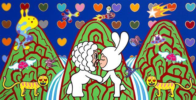 LOVE 193.9 x 97.0cm, Acrylic on canvas, 2015.   [사진제공=갤러리 조은]