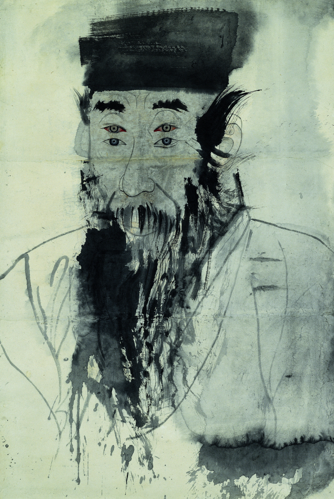 황희, 종이에 수묵 채색,135×100cm, 1986.