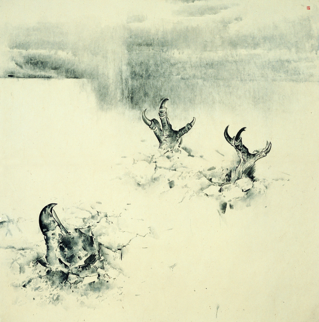 생성, 142×141cm, 종이에 수묵, 2013.