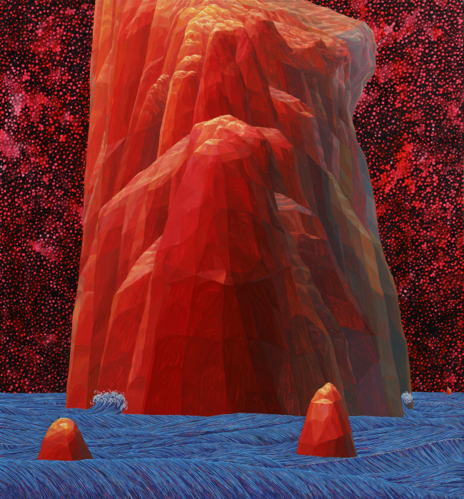 아트부산2017 참여작. 안두진, 오렌지 스톤, 2016, Oil and acrylic on canvas, 140x130cm [사진제공=아트부산2017]