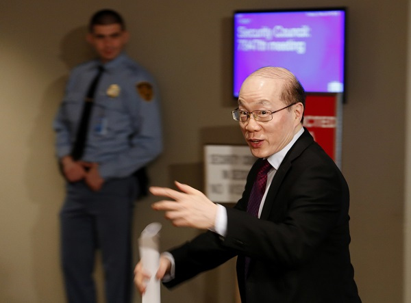 Chinese Ambassador to the United Nations Liu Jieyi enters a Security Council meeting about North Korea at UN headquarters, Tuesday. (AP)