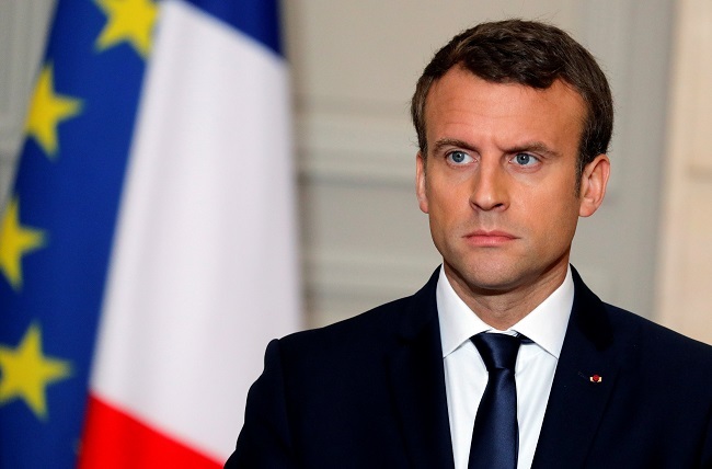 French President Emmanuel Macron attends a press conference at the Elysee Palace in Paris, France, June 12, 2017. (Reuters)