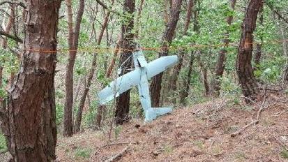 강원도 인제에서 발견된 북한 무인기.