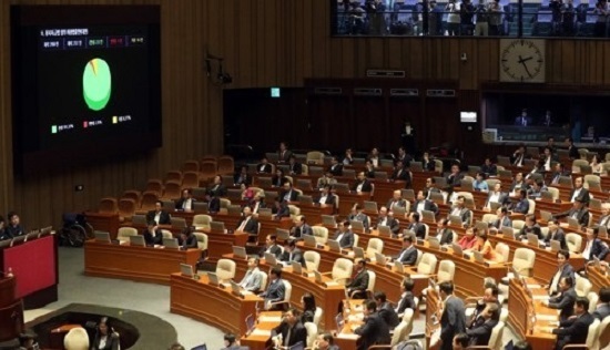 Lawmakers attend a parliamentary plenary session at the National Assembly in Seoul on June 22, 2017. (Yonhap)