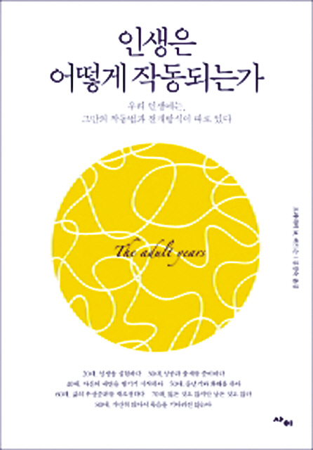 ▶인생은 어떻게 작동되는가(프레데릭 M. 허드슨 지음, 김경숙 옮김, 사이)=앞으로 어떻게 살아야할지 방황하는 건 20대나 30대만의 문제는 아니다. 공자는 나이 40을 어디에도 흔들리지 않는 나이라 했지만, 수십년을 더 살게 된 21세기에 40대는 물론 60대까지도 삶의 방향을 잡지 못해 허둥대는게 현실이다. 심리학교수이자 성인기 삶의 문제들을 깊이있게 연구해온 저자는 자신의 인생이 어떻게 작동되는지 그 원리를 우선 알아야 한다고 말한다. 저자는 성인기 삶을 이해하는 틀로 순환형 인생을 제시한다. 20세기 중후반까지는 직선형 인생이 우리에게 동기를 부여했다면 21세기 급격한 변화의 시기에는 순환형 인생이라는 시각을 통해 삶을 꾸려나가는 전략이 필요하다는 것이다. 순환형 인생이란 인생이란 오르내림이 있고 좋을 때가 있으면 궂을 때가 있는 것으로 안정과혼란 등 모든 순간과 상황 속에서 의미와 가치를 발견, 새로운 성장 가능성을 모색하는 것이다. 저자는 20세부터 100세까지 10년 단위로 성인기 인생을 나눠 살피고 인생주기의 각 지점에서 인생의 목적을 재정의하는게 필요함을 강조한다. 책에는 인생의 주기 속에서 전환이 이뤄지는 과정을 용이하게 해줄 특별한 기술도 소개해 놓았다.