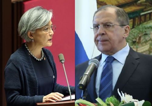 Kang Kyung-hwa(left) and Sergey Lavrov(right) Yonhap