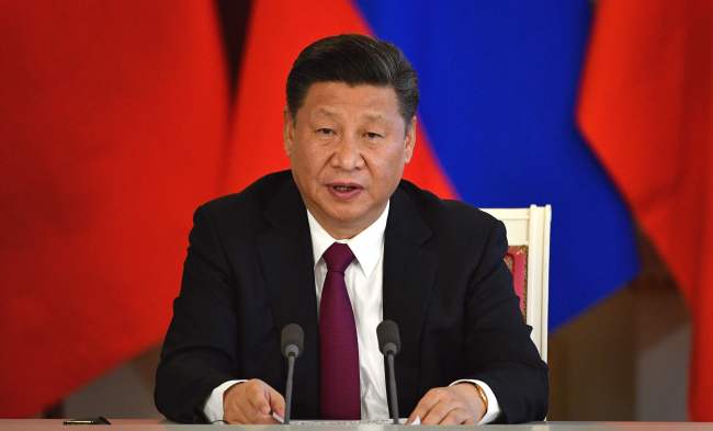 Chinese President Chinese Xi Jinping makes a statement during a signing ceremony with his Russian counterpart in the Kremlin in Moscow on July 4. (AFP-Yonhap)