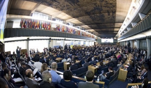 This is a panoramic view of the Plenary Hall during the FAO's 40th Conference in Rome on July 3, 2017. (EPA-Yonhap)