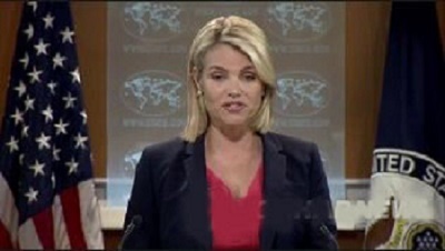 This image captured from the State Department's website shows spokeswoman Heather Nauert. (Yonhap)