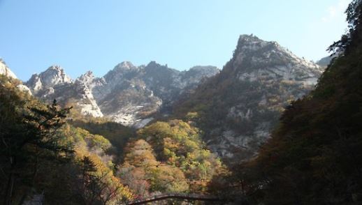This file photo, taken on Oct. 16, 2015, shows Mount Kumgang located on North Korea's east coast. (Yonhap)