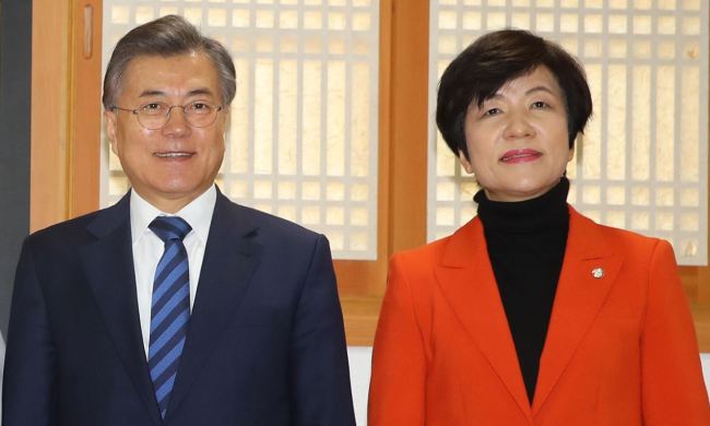 President Moon Jae-in and Rep. Kim Young-joo