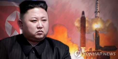 A composite image of North Korea's leader Kim Jong-un and its missile launches. (Yonhap)