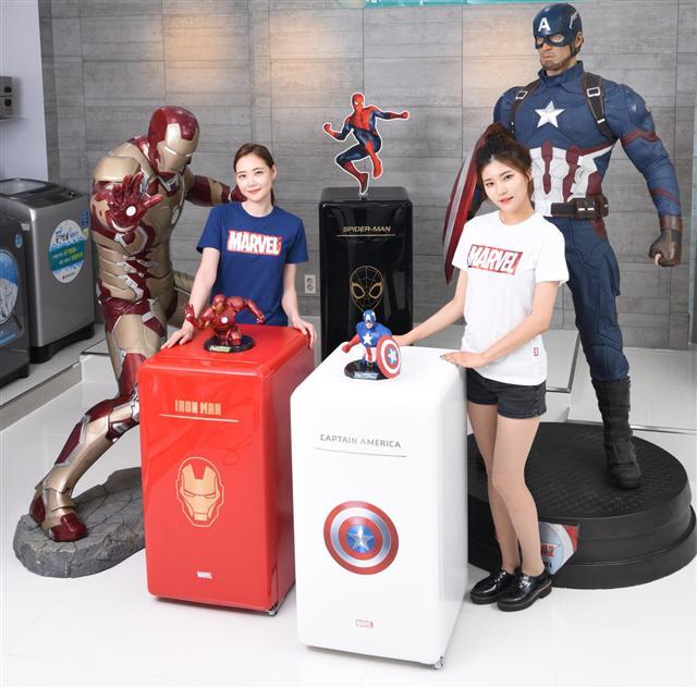 동부대우전자가 마블(Marvel) 대표 캐릭터를 적용한 소형 냉장고를 한정판으로 출시한다.