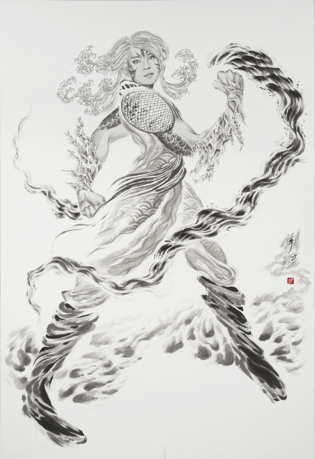 High Tide, 지본수묵, 194×130cm, 2016-2017.[사진제공=송은아트스페이스]