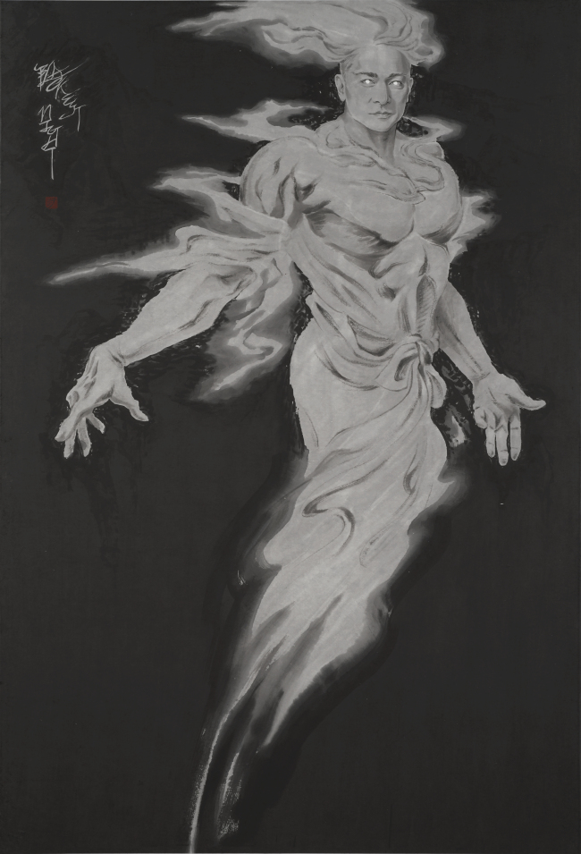 Blackest Night, 지본수묵, 194×130cm, 2017 [사진제공=송은아트스페이스]