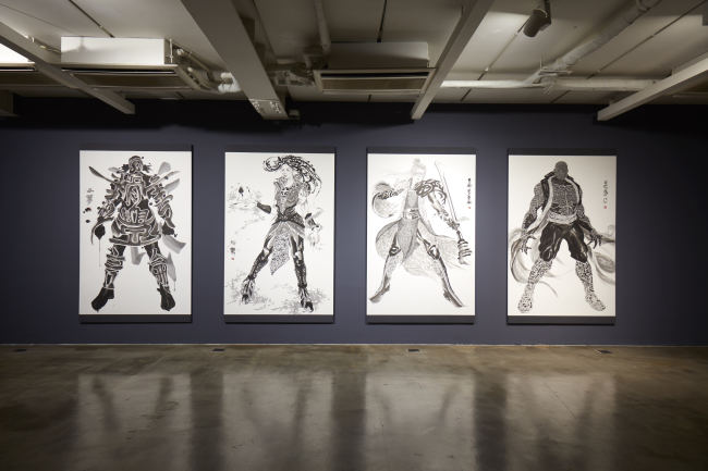 전시전경 (좌측부터) The Origin, Lady Composition, One Storoke, Ideo G. [사진제공=송은아트스페이스]