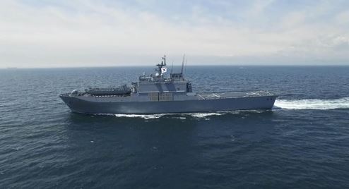 The Navy's new tank landing ship Cheonjabong. (Photo courtesy of the Defense Acquisition Program Administration) (Yonhap)