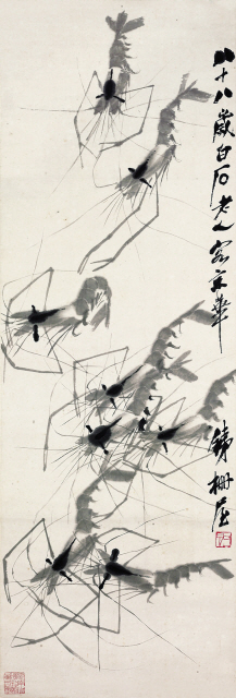 치바이스, 새우, 종이에먹, 99×34㎝, 1948 중국호남성박물관
[사진제공=예술의전당]