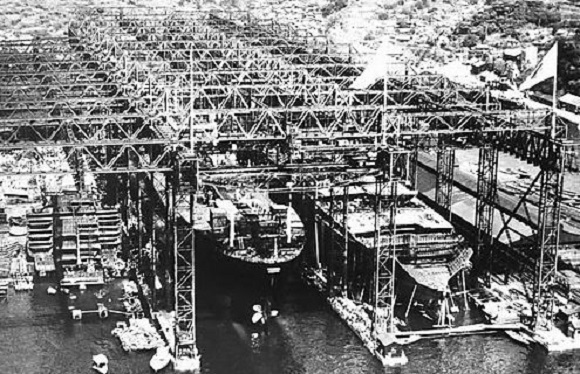 Shipbuilding yard in Nagasaki where Korean workers were forced to labor (Yonhap)