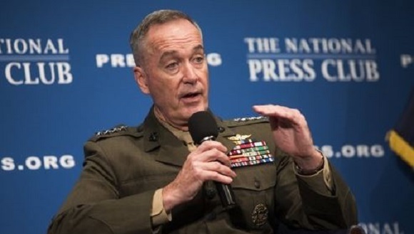 This photo released by Europe's news photo agency EPA on June 19, 2017, shows Marine Gen. Joseph Dunford, the chairman of the US Joint Chiefs of Staff. (Yonhap)