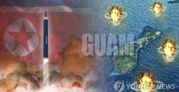 Pyongyang announced plans to launch missiles toward Guam, a US territory in the Pacific. (Yonhap)