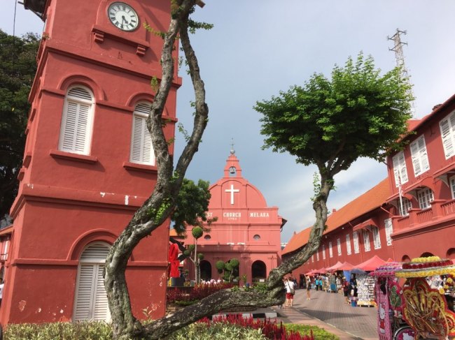Christ Church in Melaka, Malaysia (Ock Hyun-ju/The Korea Herald)