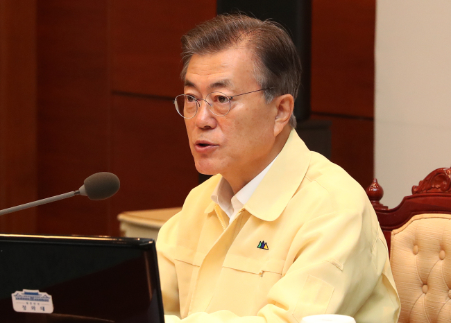 This image produced by Yonhap News TV shows South Korean President Moon Jae-in. (Yonhap)
