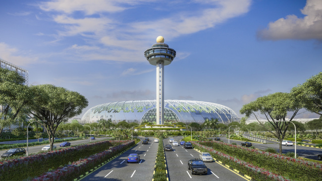 An exterior view of Jewel Changi Airport (Jewel Changi Airport Development)