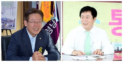 왼쪽부터 이재명 성남시장과 정찬민 용인시장
왼쪽부터 이재명 성남시장과 정찬민 용인시장