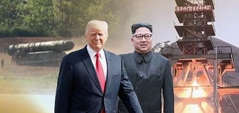 This image shows US President Donald Trump (L) and North Korean leader Kim Jong-un. (Yonhap)