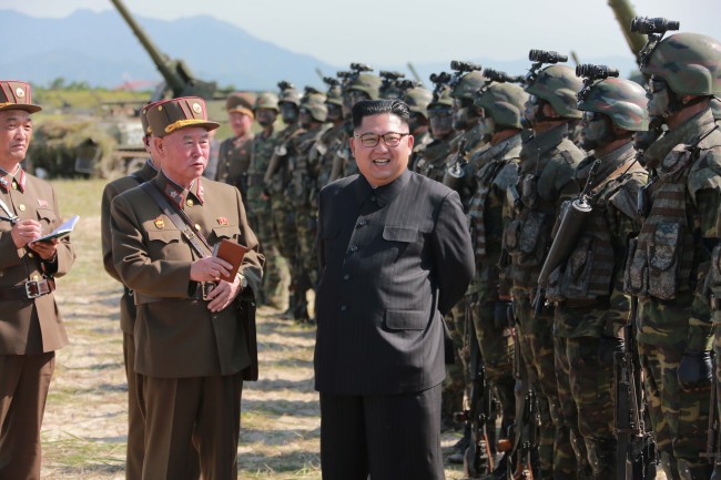 Kim Jong-un supervises military training (Korean Central News Agency)