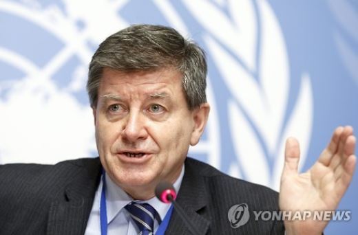 This photo released by Europe's news photo agency EPA on Jan. 19, 2016, shows Guy Ryder, Director-General of the International Labour Organization (ILO). (Yonhap)