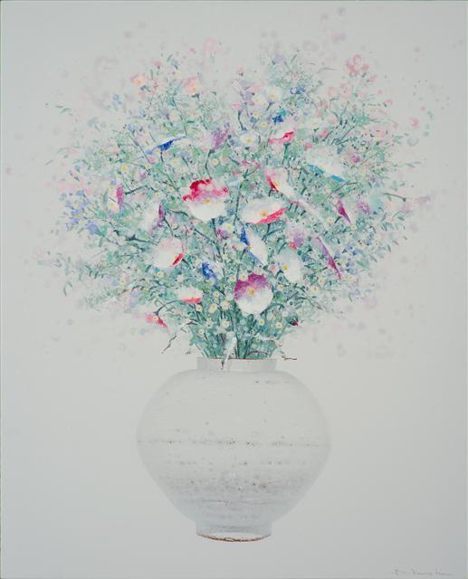 안광식, Nature-diary, oil, stone powder on canvas, 91.0×72.7㎝, 2017.  [제공=선화랑]