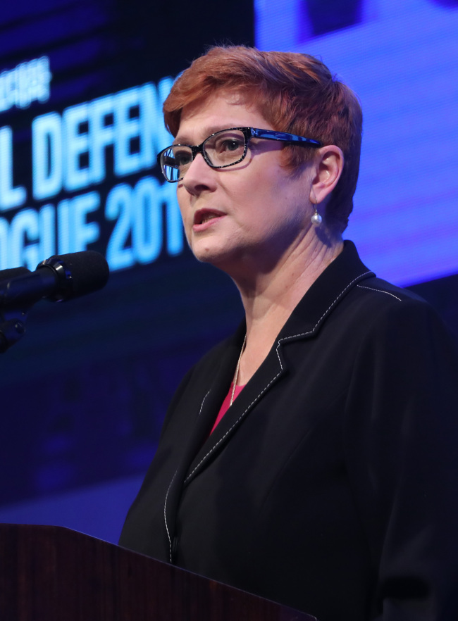 Australia’s Defense Minister Maries Payne. Yonhap