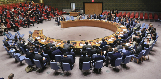 UN Security Council meeting held on Sept. 4 following North Korea's nuclear test on the previous day. Yonhap