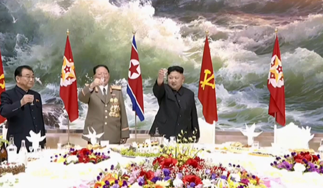 North Korea's leader Kim Jong-un celebrates the success of nuclear test on Sep. 3. Yonhap