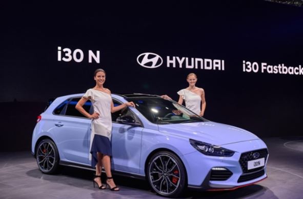 Hyundai Motor's i30 N high-performance car at the 2017 Frankfurt Motor Show (Photo courtesy of Hyundai Motor) (Yonhap)