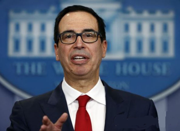 This AP file photo shows US Treasury Secretary Steven Mnuchin. (Yonhap)