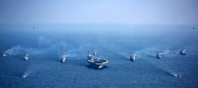 This photo provided by the Navy on March 23, 2017, shows a South Korea-US joint maritime drill. (Yonhap)