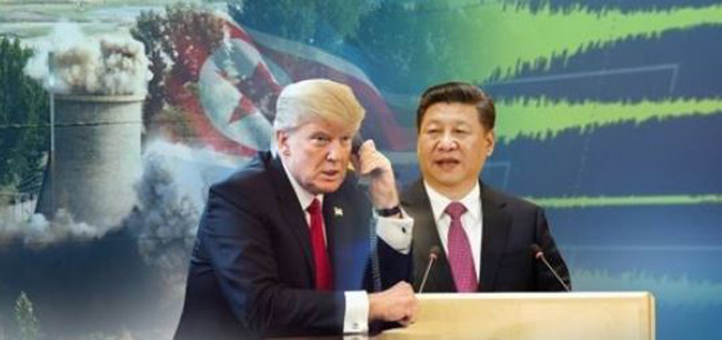 This image shows US President Donald Trump (L) and Chinese President Xi Jinping. (Yonhap)