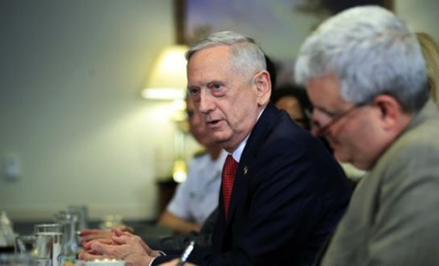 US Secretary of Defense Jim Mattis. (AP-Yonhap)