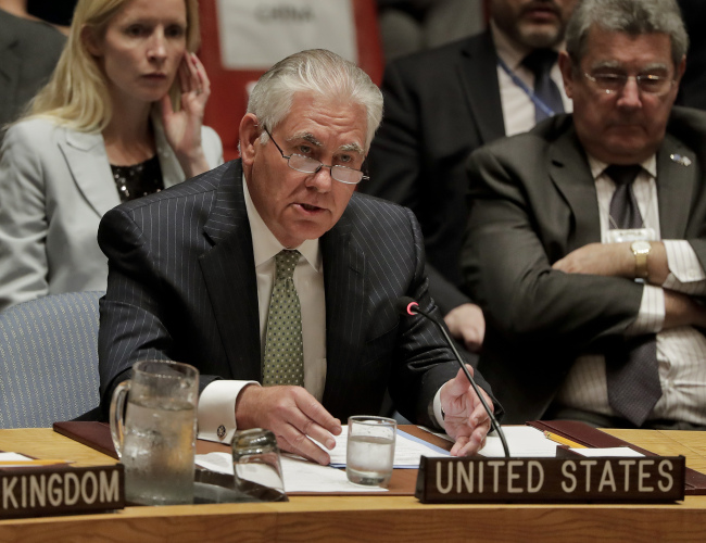US Secretary of State Rex Tillerson (AP-Yonhap)