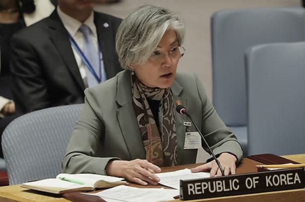 In this Associated Press photo taken Sept. 21, 2017, South Korean Foreign Minister Kang Kyung-wha speaks during a UN Security Council meeting at the UN headquarters in New York. (Yonhap)