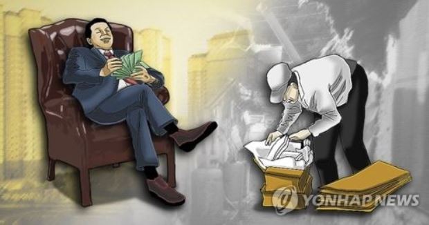 An illustration of the rich and poor. (Yonhap)