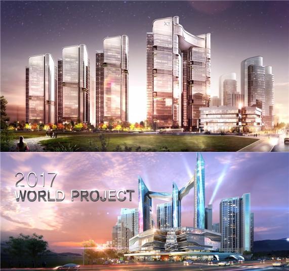 GS건설(위)과 롯데건설(아래)은 미성ㆍ크로바를 잠실의 랜드마크급 단지로 재탄생시키겠다며 시공자 선정 입찰에 참여했다.