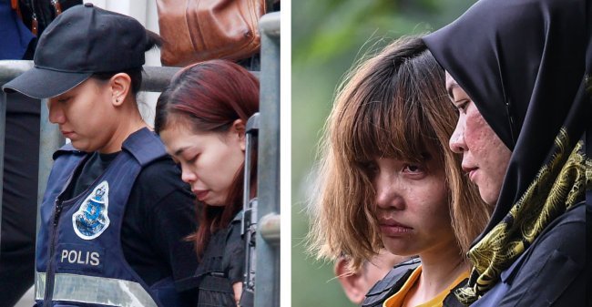 Indonesian Siti Aisyah (left) and Vietnamese Doan Thi Huong (right)