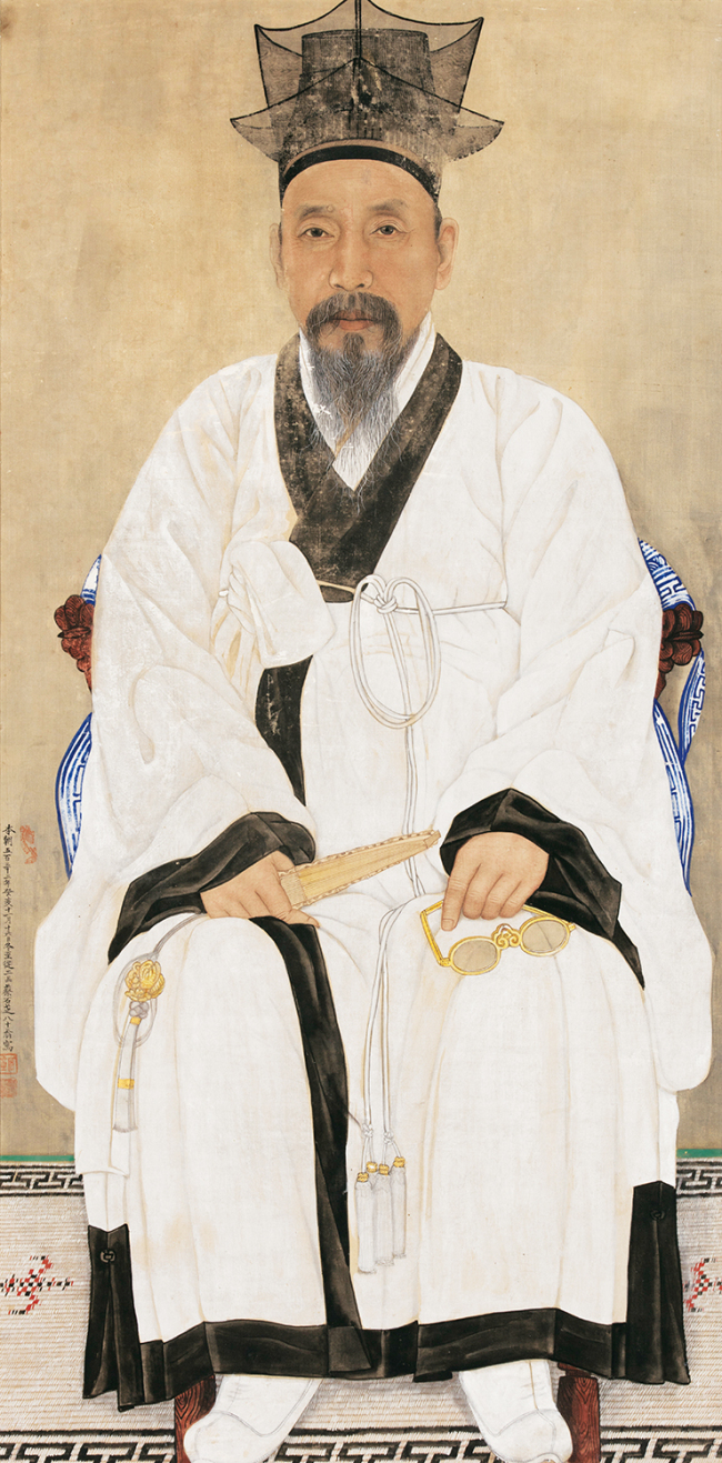 석지 채용신,초상화, 비단에 수묵채색, 105.5×53cm, 1923 [사진제공=케이옥션]