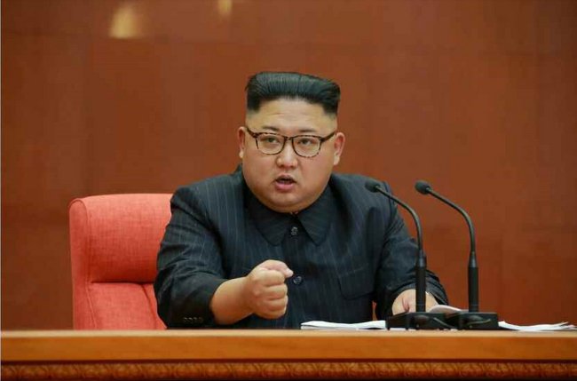North Korea's leader Kim Jong-un delivered a speech at the ruling Workers' Party on Saturday. Yonhap
