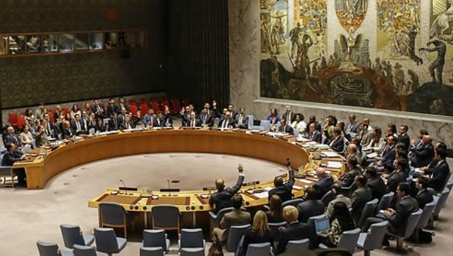In this photo released by AFP news service, diplomats attend an emergency U.N. Security Council in New York on Sept. 11, 2017. The council unanimously adopted a new sanctions resolution to impose the first restrictions on exports of crude oil and petroleum products to North Korea as punishment for its sixth and largest nuclear test. (Yonhap)